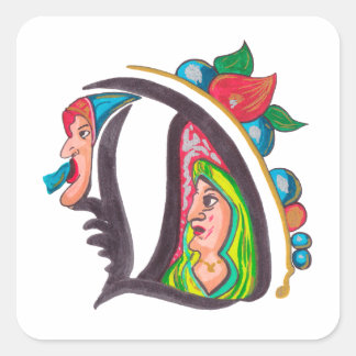 STICKER CARRÉ D - MINIATURE