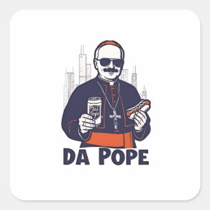 Sticker Carré Da Pope Leo XIV Vatican 4 juillet USA