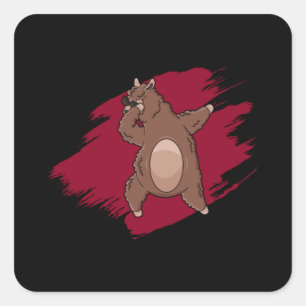Sticker Carré Dabbing Lama Dab Alpaca Funny Kids Cool d'idées ca