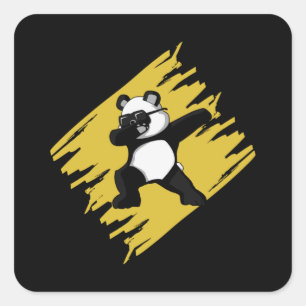 Sticker Carré Dabbing Panda Bear Cute Animal Funny Love Don