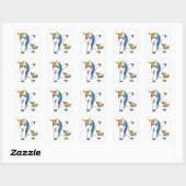 Sticker Carré Dabbing Rainbow Unicorn (Feuille)