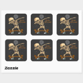 Sticker Carré Dabbing Skeleton (Feuille)