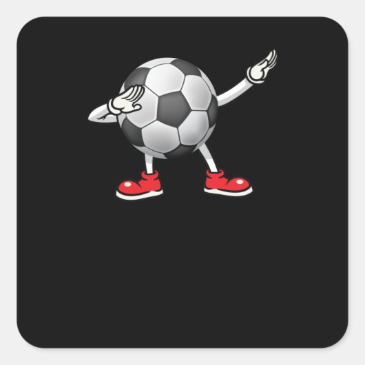 Sticker Carré Dabbing Soccer Ball Teids Boys Dab Dance (Devant)