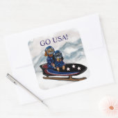 STICKER CARRÉ DACHSHUND  (Enveloppe)