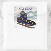 STICKER CARRÉ DACHSHUND  (Sac)