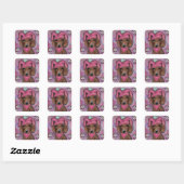 Sticker Carré Dachshund (Feuille)