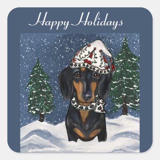 STICKER CARRÉ DACHSHUND (Devant)