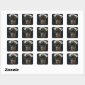 Sticker Carré Dachshund (Feuille)