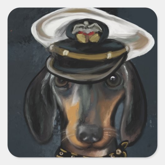 Sticker Carré Dachshund (Devant)
