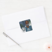 STICKER CARRÉ DACHSHUND  (Enveloppe)