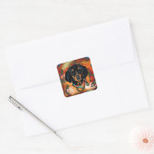 STICKER CARRÉ DACHSHUND (Enveloppe)
