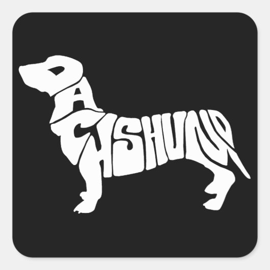 Sticker Carré Dachshund (Devant)