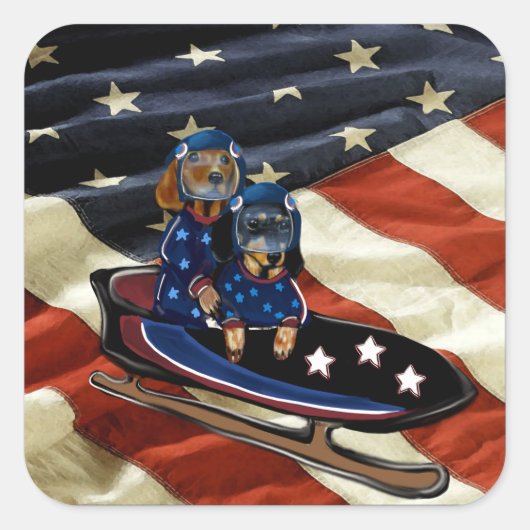 STICKER CARRÉ DACHSHUND  (Devant)