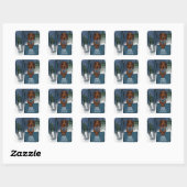 STICKER CARRÉ DACHSHUND  (Feuille)