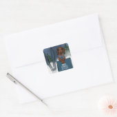 STICKER CARRÉ DACHSHUND  (Enveloppe)