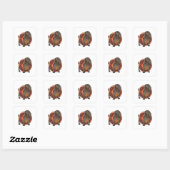 Sticker Carré Dachshund avec Donut (Feuille)