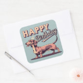 Sticker Carré Dachshund coloré (Enveloppe)