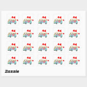 Sticker Carré Dachshund Cupids Dans Leur Valentine Love Mobile (Feuille)
