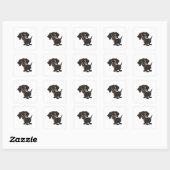Sticker Carré Dachshund dessin animé chien mignon (Feuille)