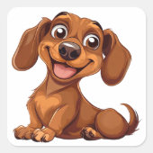 Sticker Carré Dachshund Dog (Devant)