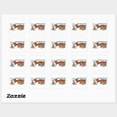 Sticker Carré Dachshund Extra Long et Extra Mignon (Feuille)