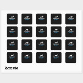 Sticker Carré Dachshund Grand-père (Feuille)