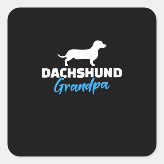 Sticker Carré Dachshund Grand-père (Devant)