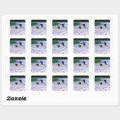 Sticker Carré Dachshund miniature 3 (Feuille)
