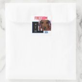 Sticker Carré Dachshund Rouge (Sac)