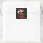 Sticker Carré Dachshund rouge (Sac)