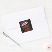 Sticker Carré Dachshund rouge (Enveloppe)