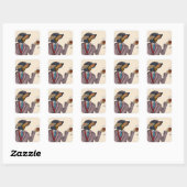 Sticker Carré Dachshund Wine Snob (Feuille)