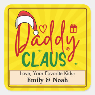 Sticker Carré Daddy Claus Création de Noël personnalisée-60094