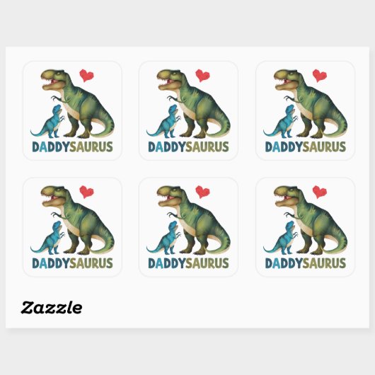Sticker Carré Daddysaurus (Feuille)