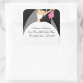 Sticker Carré d'adresse de mariée et de chambre no (Sac)