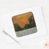 Sticker Carré Daffodil peinture ~ Doné en mémoire de (Enveloppe)