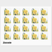 Sticker Carré Daffodiques de printemps (Feuille)