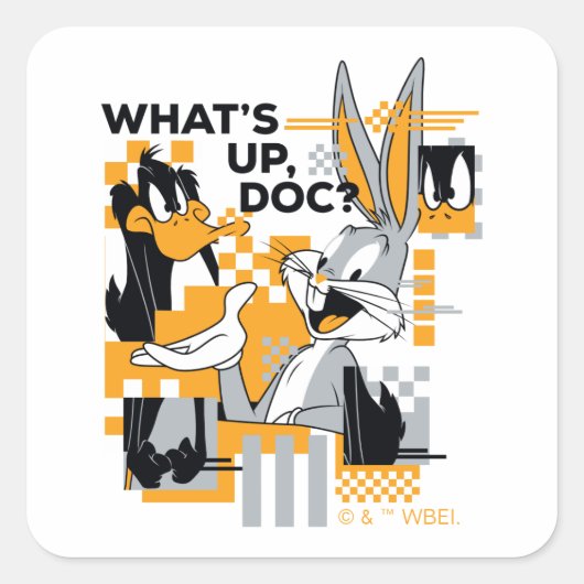 Sticker Carré DAFFY DUCK™ & BUGS BUNNY™ Glitch (Devant)