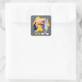 Sticker Carré DAFFY DUCK™ & BUGS BUNNY™ "Vous êtes désespéré" (Sac)