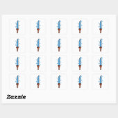 Sticker Carré Dague de glace rétro (Feuille)