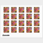 Sticker Carré dahlias (Feuille)