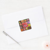 Sticker Carré dahlias (Enveloppe)