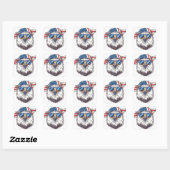 Sticker Carré d'aigle d'Amérique cool (Feuille)