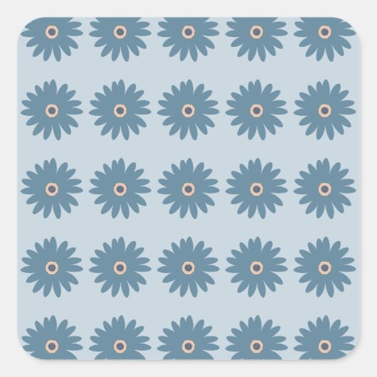 Sticker Carré Daisy Bleue (Devant)