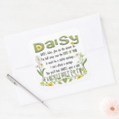 Sticker Carré Daisy, Daisy Donne-moi la réponse Do (Enveloppe)