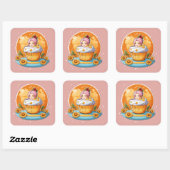Sticker Carré Daisy Delight Cupcake (Feuille)