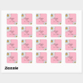 Sticker Carré Daisy inky art modifiable (Feuille)