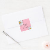 Sticker Carré Daisy inky art modifiable (Enveloppe)