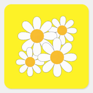 Sticker Carré Daisy Lumineuse et Audacieuse