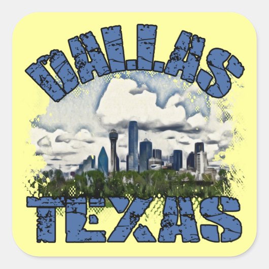 Sticker Carré Dallas, Texas (Devant)